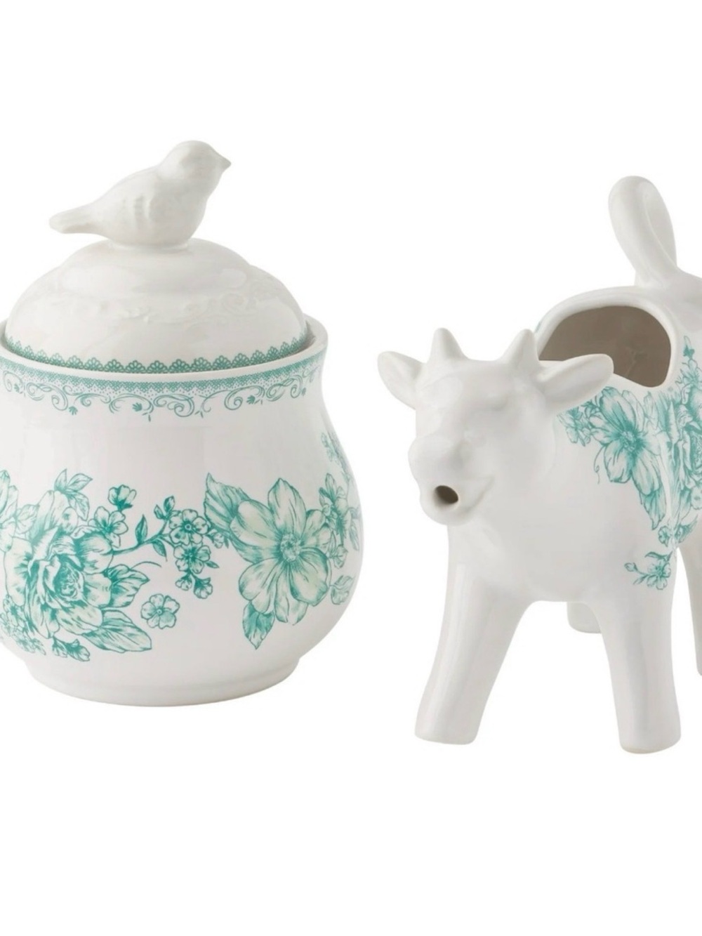 💚 Pioneer Woman Agatha Sugar & Cow Creamer Set